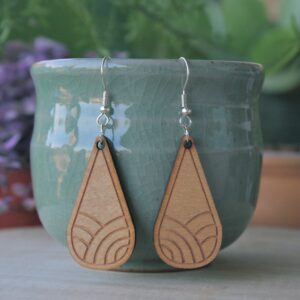 Wood Wave-drop Earrings
