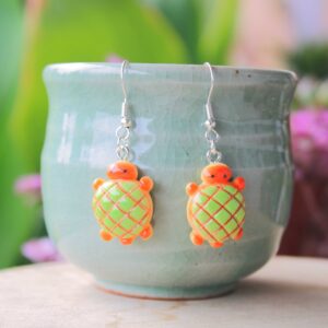 Turtle Pineapple Bun Earrings